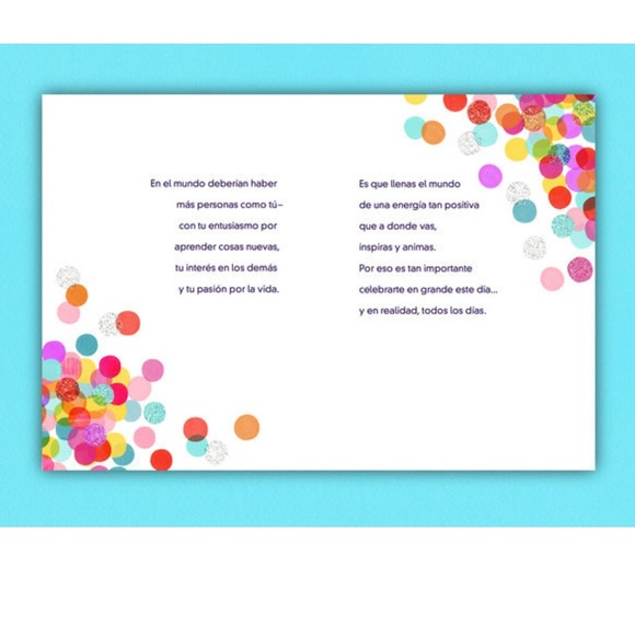 Hallmark Vida Spanish Birthday Card, Tarjeta de Cumpleaños Española - Picture 2 of 4